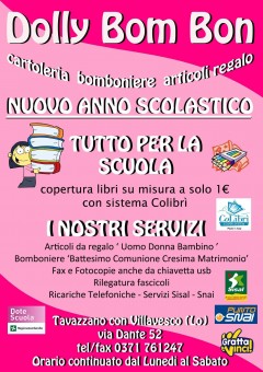 Volantino anno scolastico 2013 - Dolly Bom Bon 